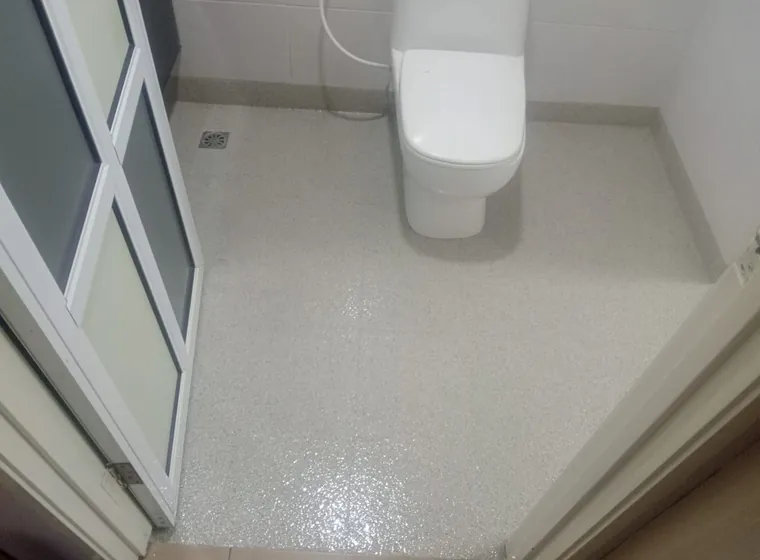 White flake epoxy bathroom floor Kota Kinabalu