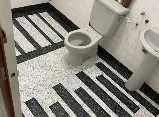 Stunning premium teal and white metallic epoxy floor
